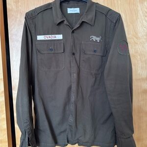 Ovadia & Sons Olive Green Button-Up Shirt